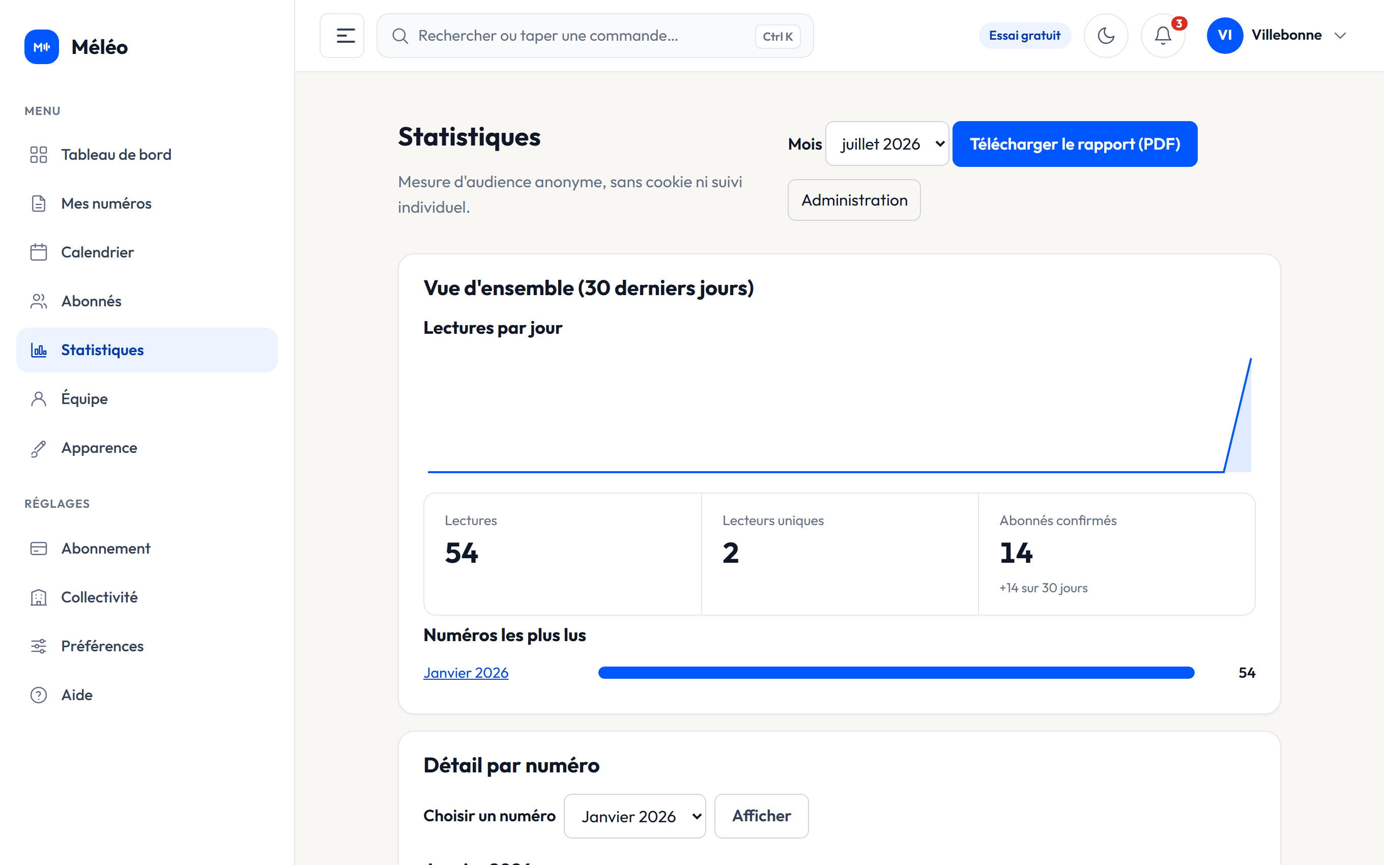 Des statistiques claires, sans traceur